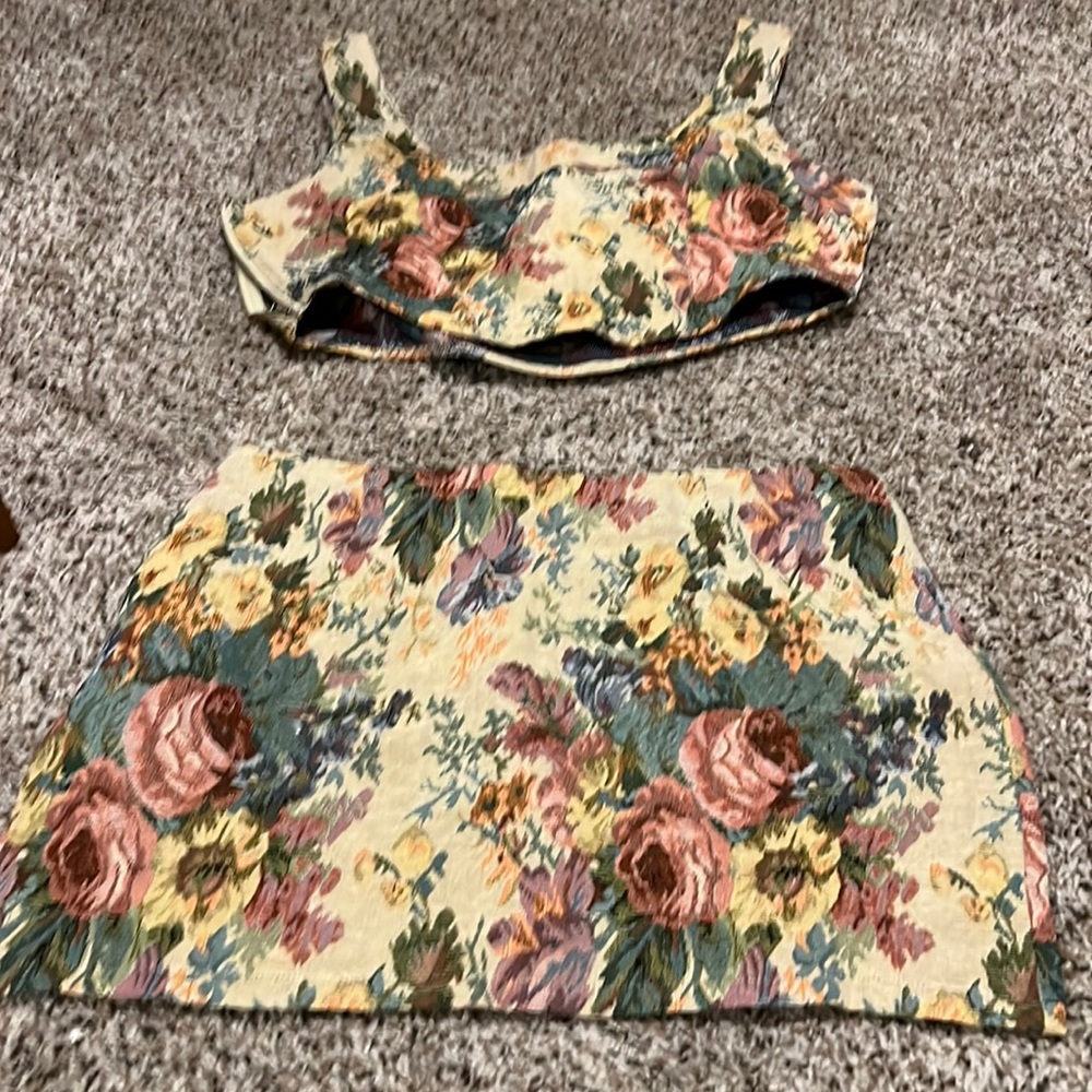 Crop top and mini skirt set